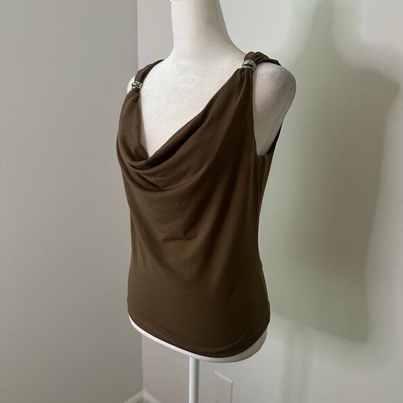 NA-KD brown cowlneck off the shoulder top top size S - Picture 3 of 11